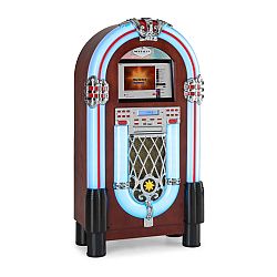 Auna Graceland Touch, jukebox, 12'' dotykový ovládací panel, WLAN, CD, BT, dřevěný vzhled