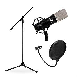Auna Mikrofonní set, stojan, mikrofon a pop filtr