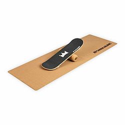 BoarderKING Indoorboard Skate, balanční deska, podložka, válec, dřevo/korek, černá