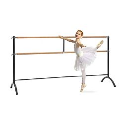 KLARFIT Barre Marie, dvojitá baletní tyč, volně stojící, 220x113, 2x38cm