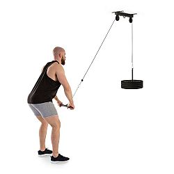 KLARFIT Hangman, kladka, stropní instalace, 2m kabel, tricepsová tyč, černá barva