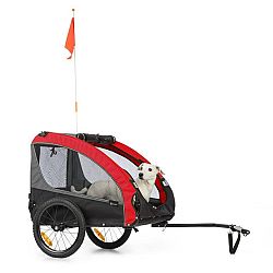 KLARFIT Husky Race, přívěs na kolo pro psy, 282 l, 40 kg, 600 D, oxfordské plátno, červený