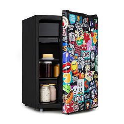 Klarstein Cool Vibe 70+, lednice, A+, 70 litrů, VividArt Concept, styl stickerbomb