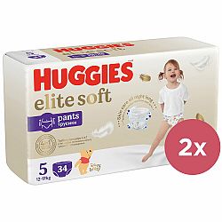 2x HUGGIES® Elite Soft Pants Kalhotky plenkové jednorázové 5 (12-17 kg) 34 ks