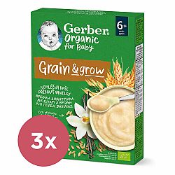 3x GERBER Organic Kaše nemléčná s příchutí vanilky 200 g​