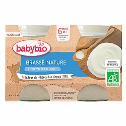 BABYBIO Brassé z francouzského mléka natur 2x 130 g
