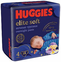 HUGGIES® Elite Soft Pants OVN Kalhotky plenkové jednorázové 4 (9-14 kg) 19 ks