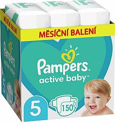 PAMPERS Active Baby Pleny jednorázové 5 (11-16 kg) 150 ks - MĚSÍČNÍ ZÁSOBA